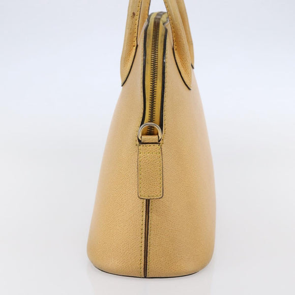 CELINE Hand Bag Leather 2way Yellow Gold Auth bs29816