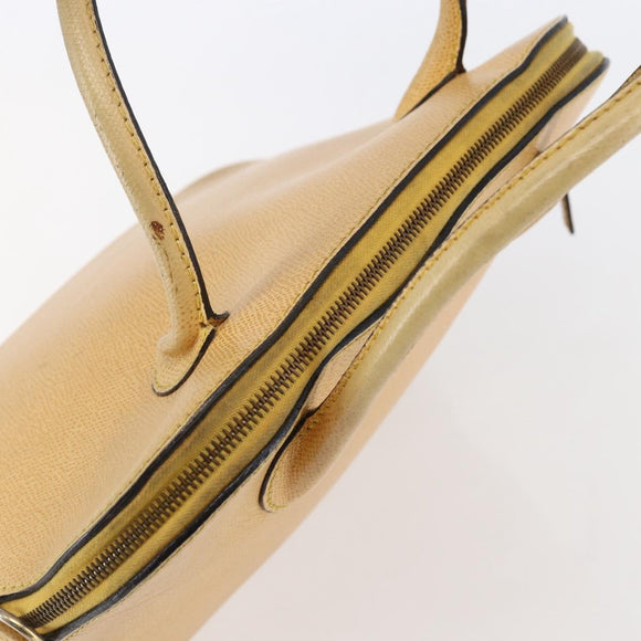 CELINE Hand Bag Leather 2way Yellow Gold Auth bs29816