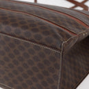 CELINE Macadam Canvas Tote Bag PVC Leather Brown Gold Auth bs29818-12