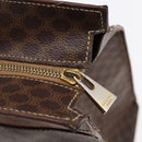 CELINE Macadam Canvas Tote Bag PVC Leather Brown Gold Auth bs29818-14