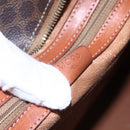 CELINE Macadam Canvas Tote Bag PVC Leather Brown Gold Auth bs29818-20