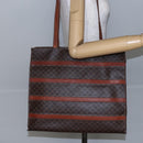CELINE Macadam Canvas Tote Bag PVC Leather Brown Gold Auth bs29818-22