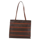 CELINE Macadam Canvas Tote Bag PVC Leather Brown Gold Auth bs29818-3