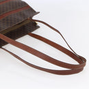 CELINE Macadam Canvas Tote Bag PVC Leather Brown Gold Auth bs29818-7