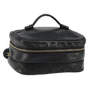 CHANEL Matelasse Vanity Pouch Lamb Skin Black Gold CC Auth bs29827-1