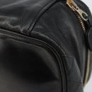 CHANEL Matelasse Vanity Pouch Lamb Skin Black Gold CC Auth bs29827-16