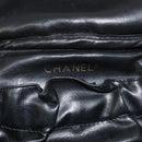 CHANEL Matelasse Vanity Pouch Lamb Skin Black Gold CC Auth bs29827-18