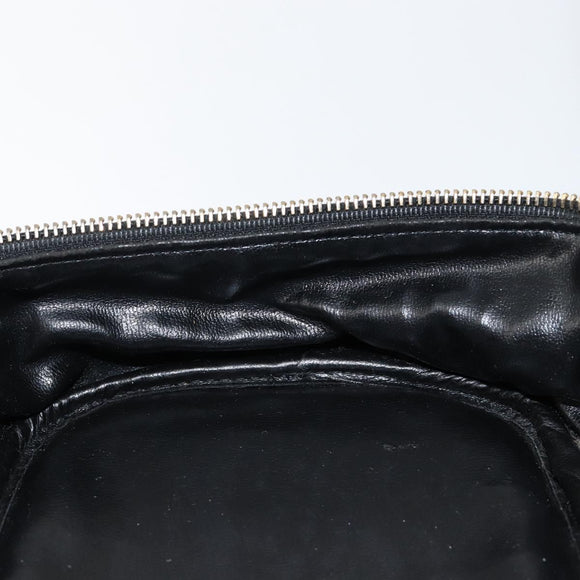 CHANEL Matelasse Vanity Pouch Lamb Skin Black Gold CC Auth bs29827