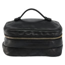 CHANEL Matelasse Vanity Pouch Lamb Skin Black Gold CC Auth bs29827-13