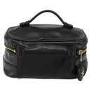 CHANEL Matelasse Vanity Pouch Lamb Skin Black Gold CC Auth bs29827-2