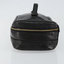 CHANEL Matelasse Vanity Pouch Lamb Skin Black Gold CC Auth bs29827-3