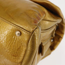 CHANEL Chain Shoulder Bag Enamel Gold CC Auth bs29830-11