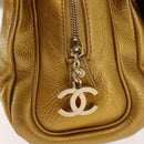 CHANEL Chain Shoulder Bag Enamel Gold CC Auth bs29830-14
