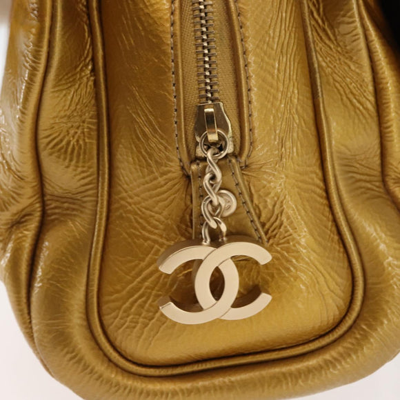 CHANEL Chain Shoulder Bag Enamel Gold CC Auth bs29830