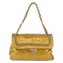 CHANEL Chain Shoulder Bag Enamel Gold CC Auth bs29830-2
