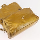 CHANEL Chain Shoulder Bag Enamel Gold CC Auth bs29830-20