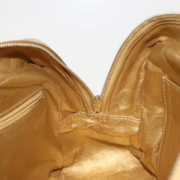 CHANEL Chain Shoulder Bag Enamel Gold CC Auth bs29830