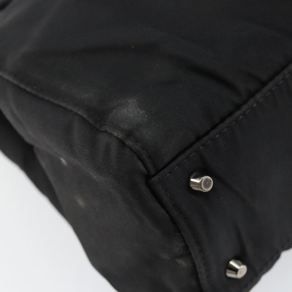 Christian Dior Maris Pearl Shoulder Bag Nylon Black Silver Auth bs29832