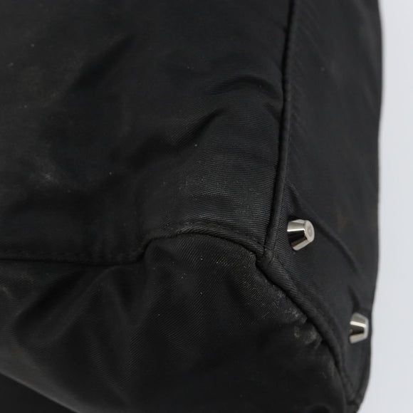 Christian Dior Maris Pearl Shoulder Bag Nylon Black Silver Auth bs29832