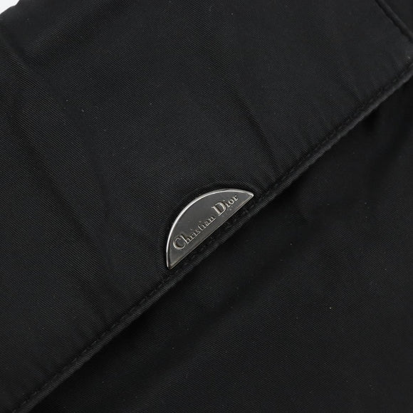 Christian Dior Maris Pearl Shoulder Bag Nylon Black Silver Auth bs29832