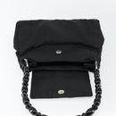 Christian Dior Maris Pearl Shoulder Bag Nylon Black Silver Auth bs29832-9
