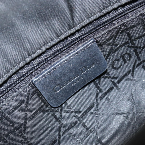 Christian Dior Maris Pearl Shoulder Bag Nylon Black Silver Auth bs29832