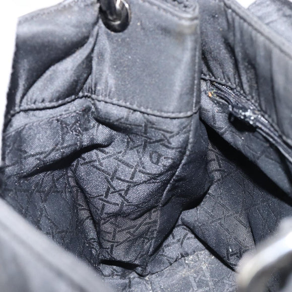 Christian Dior Maris Pearl Shoulder Bag Nylon Black Silver Auth bs29832