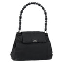 Christian Dior Maris Pearl Shoulder Bag Nylon Black Silver Auth bs29832-1