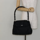 Christian Dior Maris Pearl Shoulder Bag Nylon Black Silver Auth bs29832-23