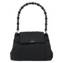 Christian Dior Maris Pearl Shoulder Bag Nylon Black Silver Auth bs29832-13