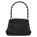 Christian Dior Maris Pearl Shoulder Bag Nylon Black Silver Auth bs29832-2