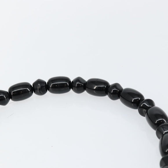 Christian Dior Maris Pearl Shoulder Bag Nylon Black Silver Auth bs29832