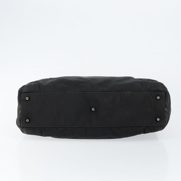 Christian Dior Maris Pearl Shoulder Bag Nylon Black Silver Auth bs29832