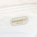 CHANEL Flower Pattern Tote Bag Canvas Cream Red gold CC Auth bs29833-14
