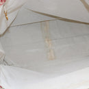 CHANEL Flower Pattern Tote Bag Canvas Cream Red gold CC Auth bs29833-16