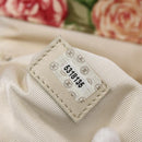 CHANEL Flower Pattern Tote Bag Canvas Cream Red gold CC Auth bs29833-21