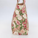 CHANEL Flower Pattern Tote Bag Canvas Cream Red gold CC Auth bs29833-4