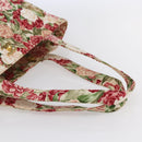 CHANEL Flower Pattern Tote Bag Canvas Cream Red gold CC Auth bs29833-7