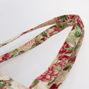 CHANEL Flower Pattern Tote Bag Canvas Cream Red gold CC Auth bs29833-8