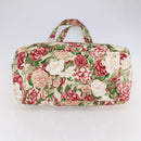 CHANEL Flower Pattern Tote Bag Canvas Cream Red gold CC Auth bs29833-9