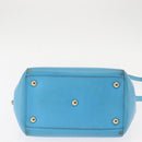 Salvatore Ferragamo Vala Chain Bag Leather 2way Light Blue Gold Auth bs29835-5
