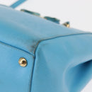 Salvatore Ferragamo Vala Chain Bag Leather 2way Light Blue Gold Auth bs29835-16