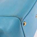 Salvatore Ferragamo Vala Chain Bag Leather 2way Light Blue Gold Auth bs29835-17