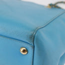 Salvatore Ferragamo Vala Chain Bag Leather 2way Light Blue Gold Auth bs29835-18