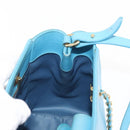 Salvatore Ferragamo Vala Chain Bag Leather 2way Light Blue Gold Auth bs29835-21