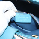 Salvatore Ferragamo Vala Chain Bag Leather 2way Light Blue Gold Auth bs29835-12