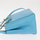 Salvatore Ferragamo Vala Chain Bag Leather 2way Light Blue Gold Auth bs29835-4