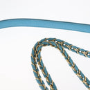 Salvatore Ferragamo Vala Chain Bag Leather 2way Light Blue Gold Auth bs29835-14