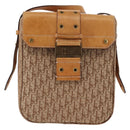 Christian Dior Trotter Canvas Shoulder Bag Beige Gold Auth bs29838-2