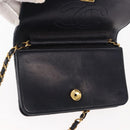 CHANEL Matelasse Chain Shoulder Bag Lamb Skin Navy Gold CC Auth bs29839-19